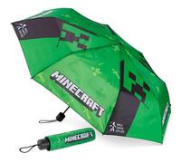 Minecraft Parapluie Pliant pour Enfant - Parapluie Télescopique Léger (Vert/Noir)