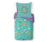 Minecraft - Parure de lit Une Personne pour Enfant - Ensemble Housse de Couette et taie d'oreiller 80 x 80 cm - 100% Coton