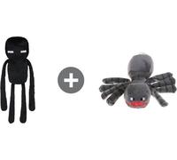 Minecraft Peluches Lot de 2 - Peluches - Araignée & corbeille finale - 22 cm env - Jouets