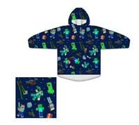 Minecraft, Plaid Polaire Enfant à Capuche, Taille Unique 7 à 14 ans, Doux et Confortable