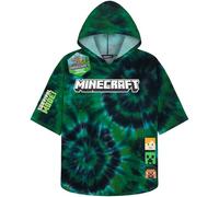 Minecraft Poncho de Bain Enfant et Ado Serviette de Plage à Capuche Absorbante Piscine Bain Peignoir Poncho Creeper Essentiel Voyage Cadeau Enfant (Multi Tie Dye, 10-13 Ans)