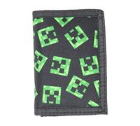Minecraft Portefeuille 3 Volets en Nylon Motif Creeper Multicolore