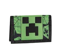 Minecraft - Portefeuille Officiel Minecraft, avec Fermeture à glissière Pratique, Poche extérieure avec Fermeture éclair, Compartiments intérieurs pour Billets et Cartes, idée Cadeau Enfants et