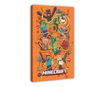 Minecraft Poster de jeu vidéo vintage pour chambre de garçon, décoration de chambre de garçon, décoration de chambre à coucher, bureau, cadeau (50 x 75 cm)