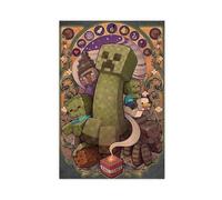 Minecraft Poster de jeu vidéo vintage pour chambre de garçon - Décoration murale pour salon, chambre à coucher - 30 x 45 cm