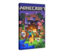 Minecraft Poster de jeu vidéo vintage pour décoration de chambre de garçon - Décoration murale pour salon, chambre à coucher - 30 x 45 cm