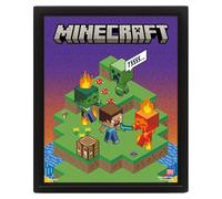 Minecraft Poster lenticulaire Flip - Art mural officiel Minecraft 3D Motion avec effet rabat, parfait pour les joueurs, les chambres d'enfants ou les collectionneurs, idéal pour offrir, décoration