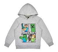 Minecraft Pull à capuche Creeper pour garçon, gris, 8 ans