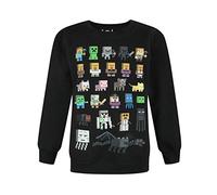 Minecraft Pull Garçon Pull Enfant Sprites Creeper Pig Sweat Noir 7-8 Ans