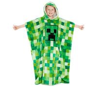 Minecraft Pull Plaid Enfant, Sweat Oversize en Polaire Chaud, Sweat Capuche Pilou Garcon Taille Unique (Vert)