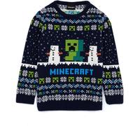 Minecraft - Pull pour enfant - Design de Noël NS6893 (158-164) (Bleu marine)