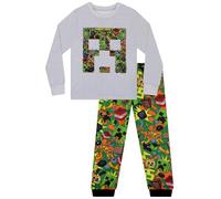 Minecraft Pyjama Enfant Garcon, Ensembles De Pyjama Garçon Creeper, Pyjamas Hiver Manches Longues Enfant, Multicolore 10-11 Ans