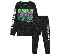 Minecraft Pyjama Enfant Garcon, Ensembles de Pyjama Garçon, Vêtements Enfant Ado 5-14 Ans (Noir, 13-14 Ans)