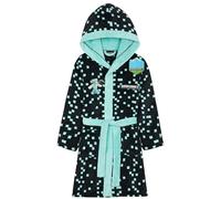 Minecraft Robe de Chambre Polaire Garçon et Ado Creeper Peignoir Enfant à Capuche avec Poches et Ceinture Cadeau Gamer (7-8 Ans, Teal)