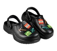 Minecraft Sabots Enfant Chaussures Garçon et Fille Été avec ou sans Charms Bride au Talon Jardin Plage Cadeau Enfant (Noir, 30/31 EU