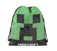 Minecraft - Sac à cordon de serrage officiel Minecraft, compact et polyvalent, idéal pour salle de gym, école, voyage, porte-collation, idée cadeau enfants et adolescents, 35 x 42 cm x 2 cm