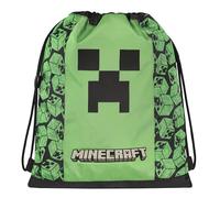 Minecraft - Sac à cordon officiel Minecraft, avec bretelles anti-étouffement, dos en maille, poche avec fermeture éclair, idéal pour salle de sport, école, voyage, porte-goûter, idée cadeau pour