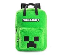 Minecraft Sac à dos Creeper unisexe vert pour enfant | Matière moelleuse avec fermeture éclair | Idéal pour la rentrée et le transport de livres | Produits dérivés