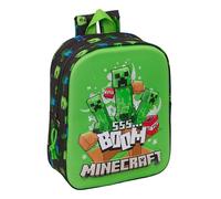MINECRAFT - Sac à dos de crèche 3D, facile à nettoyer, idéal pour les enfants de différents âges, confortable et polyvalent, qualité et résistance, 22 x 10 x 27 cm