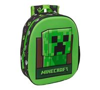 MINECRAFT - Sac à dos d'école avec design 3D, idéal pour enfants de différents âges, confortable et polyvalent, qualité et résistance, 27 x 10 x 33 cm