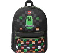 Minecraft Sac à Dos École pour Enfants Avec Poche Avant Zippée pour Le Sport, La Salle de Sport (Noir)