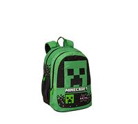 MINECRAFT Sac à Dos Organisé Unisexe pour Enfants et Garçons, Vert, Taille Unique, Décontracté
