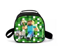 Minecraft Sac à Lunch Sac Réfrigéré Réutilisable pour le Déjeuner Petit Sac Lunch Box Étanches Sac à Lunch Pliable 20x12.5x20cm