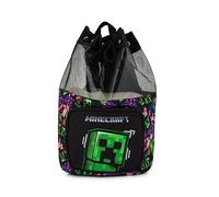 Minecraft Sac de natation pour garçons | Sac de bain pour garçons | Sac à dos pour garçons | Sac en polyéthylène pour l'école, noir, taille M, Noir/blanc, M