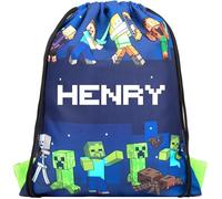 Minecraft - Sacs à cordon de serrage personnalisés - Excellent sac d'école et sac de sport pour enfants - Produit officiel - Sacs de gym personnalisés - Tnt/Creeper World, noir foncé