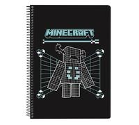 MINECRAFT SCREEN - Cahier 80 feuilles A5, couverture rigide, idéal pour enfants de différents âges, confortable et polyvalent, qualité et résistance, 15,5 x 22 cm