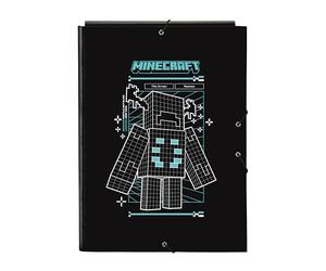 MINECRAFT SCREEN - Classeur Folio avec 3 rabats, idéal pour enfants de différents âges, confortable et polyvalent, qualité et résistance, 26 x 36,5 cm