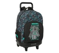 Minecraft Screen - Grand Sac à Dos à roulettes, Compact, Amovible, idéal pour Enfants de différents âges, Confortable et Polyvalent, qualité et résistance, 33 x 22 x 45 cm