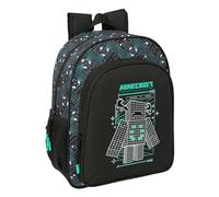 MINECRAFT SCREEN - Sac à dos scolaire pour enfant, adaptable au chariot, idéal pour les enfants d'âge scolaire, confortable et polyvalent, qualité et résistance, 32 x 12 x 38 cm