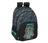Safta Double Minecraft Screen 20l 32x15x42 Cm Backpack Noir Enfants