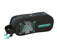 MINECRAFT SCREEN - Trousse double pour enfant, idéale pour les enfants d'âge scolaire, confortable et polyvalente, qualité et résistance, 21 x 6 x 8 cm