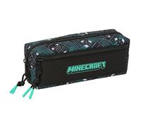 MINECRAFT SCREEN - Trousse triple petite, trousse pour enfant, idéale pour les enfants d'âge scolaire, confortable et polyvalente, qualité et résistance, 22 x 6 x 8,5 cm