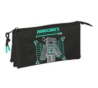 MINECRAFT SCREEN - Trousse triple, trousse pour enfant, idéale pour les enfants d'âge scolaire, confortable et polyvalente, qualité et résistance, 22 x 3 x 12 cm
