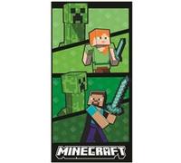 Halantex Serviette de plage Minecraft Steve Alex Creeper 100% coton 70 x 140 cm MNC-698T