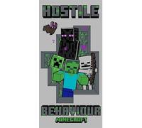 Minecraft Serviette de plage | Grande 70 x 140 cm douce et absorbante 100 % coton | Serviette de bain, piscine et plage pour enfants | Motif Creeper, Enderman et squelette | Légère, séchage rapide et