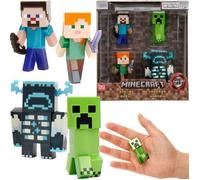 Minecraft Set de figurines en métal Steve Alex Creeper Warden 6 cm