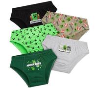 Minecraft Slips Garçon, Lot de 5 sous-Vêtements Coton Doux et Respirant - Cadeau Enfant (Multi, 13-14 Ans)