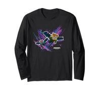 Minecraft Steve & Alex Flying with Elytras Paint Brush Style Manche Longue