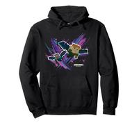 Minecraft Steve & Alex Flying with Elytras Paint Brush Style Sweat à Capuche