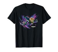 Minecraft Steve & Alex Flying with Elytras Paint Brush Style T-Shirt