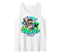 Minecraft Steve & Creeper Face Dig It Graffiti Lettering Art Débardeur