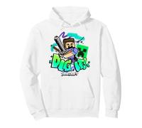 Minecraft Steve & Creeper Face Dig It Graffiti Lettering Art Sweat à Capuche