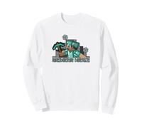 Minecraft Steve Diamond Miner Sweatshirt, Unisexe pour Adultes, Blanc, XXL