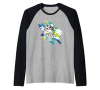 Minecraft Steve Flying with Happy Ghast Wearing Glasses Manche Raglan