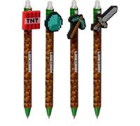 Minecraft stylo, 4 types, avec gomme, Assortiment