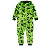 Minecraft Surpyjama Garcon, Creeper Combinaison Pyjama Enfant, Pyjama Combinaison Enfant Polaire, Vert 9-10 Ans